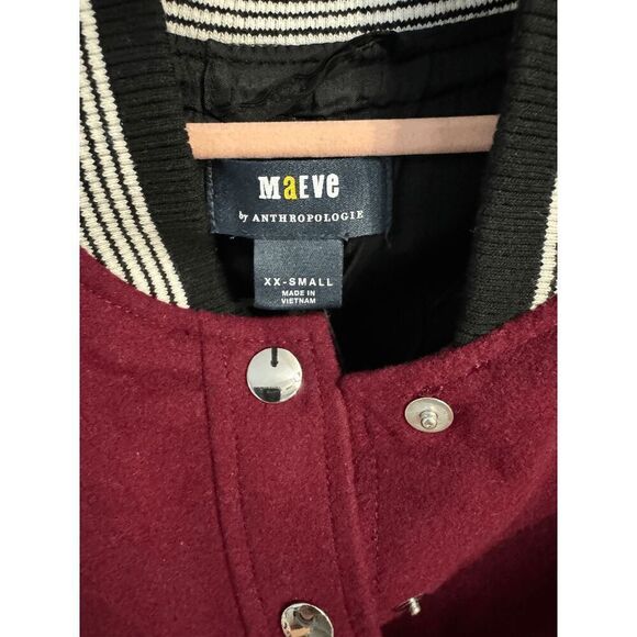 Anthropologie Maeve Colorblock Cropped Varisty Bomber Jacket - Picture 7 of 11